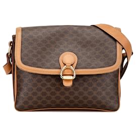 Céline-Brown Celine Macadam Crossbody Bag-Brown