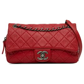 Chanel-Red Chanel Medium calf leather Easy Flap Crossbody Bag-Red