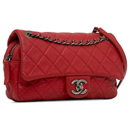 Chanel-Red Chanel Medium calf leather Easy Flap Crossbody Bag-Red