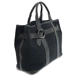 Hermès-Black Hermès Toile and Negonda Ceinture PM Tote Bag-Black