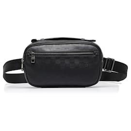 Louis Vuitton-Riñonera negra Louis Vuitton Damier Inifini Ambler-Negro