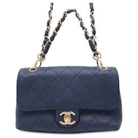 Chanel-Blue Chanel Small Caviar City Walk Flap Satchel-Blue