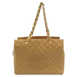 Chanel-Tan Chanel Caviar Timeless Tote-Camel