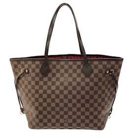 Louis Vuitton-Brown Louis Vuitton Damier Ebene Neverfull MM Tote Bag-Brown