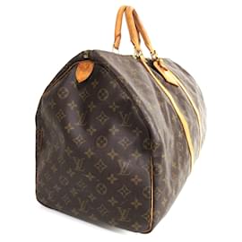 Louis Vuitton-Keepall marrón con monograma de Louis Vuitton 55 Bolsa de viaje-Castaño