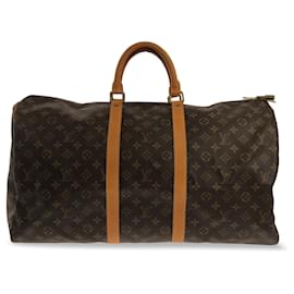 Louis Vuitton-Brown Louis Vuitton Monogram Keepall 55 Travel bag-Brown