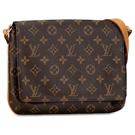 Louis Vuitton-Bolso de hombro con correa corta Louis Vuitton Monogram Musette Tango marrón-Castaño