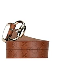 Gucci-Brown Gucci Wide Guccissima Belt-Brown