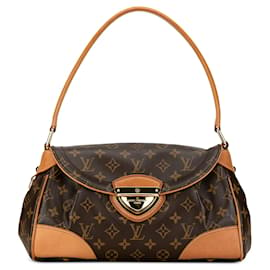 Louis Vuitton-Brown Louis Vuitton Monogram Beverly MM Shoulder Bag-Brown
