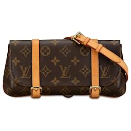 Louis Vuitton-Brown Louis Vuitton Monogram Pochette Marelle PM Belt Bag-Marron