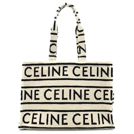 Céline-White Celine Large Cabas Thais Tote-White