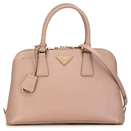 Prada-Pink Prada Saffiano Lux Promenade Satchel-Pink