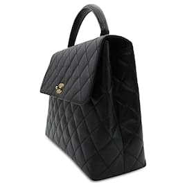 Chanel-Black Chanel Caviar Kelly Top Handle Bag-Black