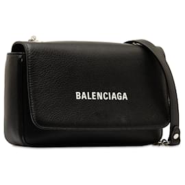 Balenciaga-Black Balenciaga Everyday Chain Wallet Crossbody Bag-Black