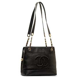 Chanel-Black Chanel CC Caviar Tote-Black