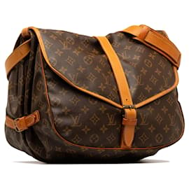 Louis Vuitton-Brown Louis Vuitton Monogram Saumur 35 Sac bandoulière-Marron