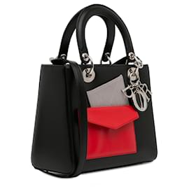 Dior-Black Dior Medium calf leather Pockets Lady Dior Satchel-Black