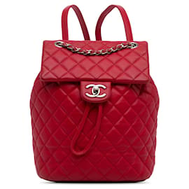 Chanel-Red Chanel Small Lambskin Urban Spirit Backpack-Red