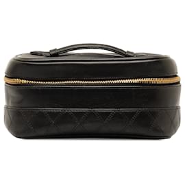 Chanel-Black Chanel CC Lambskin Vanity Case-Black