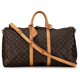 Louis Vuitton-Brown Louis Vuitton Monogram Keepall Bandouliere 55 Travel bag-Brown