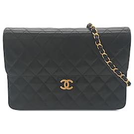 Chanel-Black Chanel CC Quilted Lambskin Single Flap Crossbody Bag-Black