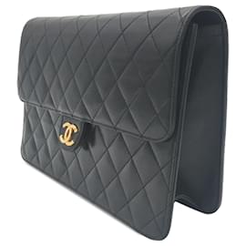 Chanel-Black Chanel CC Quilted Lambskin Single Flap Crossbody Bag-Black