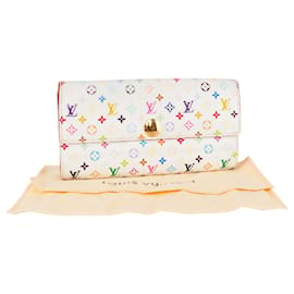 Louis Vuitton-Louis Vuitton Murakami Multicolor Sarah Wallet-White