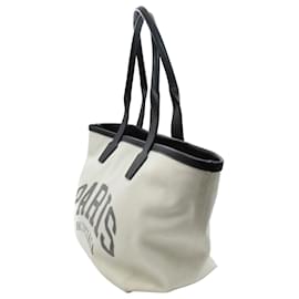Balenciaga-Balenciaga White Small Canvas Cities Paris Jumbo Tote-White,Eggshell