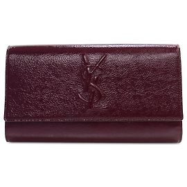 Cartera de mano Belle De Jour de charol rojo de Saint Laurent Roja Burdeos