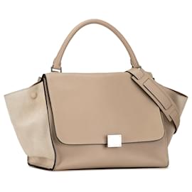 Céline-Cartable trapèze moyen marron Celine-Marron,Beige