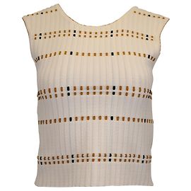 Top de malha Sandro Paris Nea em algodão creme Branco Cru