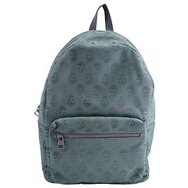 Alexander McQueen Skull Backpack in Dark Green Nylon Canvas Green