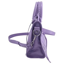 Balenciaga-Balenciaga Small Leather Le City Top-Handle Bag in Purple Leather-Purple