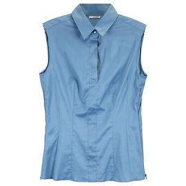 Hugo Boss Top sem mangas Boss em algodão azul Azul Azul claro