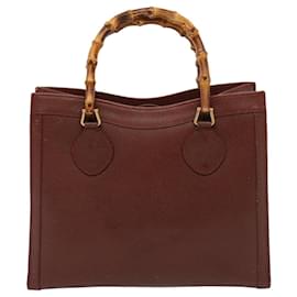Gucci-GUCCI Bamboo Tote Bag Leather Brown 002 2853 0260 0 auth 76120-Brown