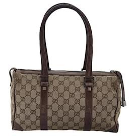 Gucci-GUCCI GG Canvas Hand Bag Beige 30458 auth 75831-Beige