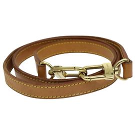 LOUIS VUITTON Shoulder Strap Leather 35.8"" Beige LV Auth 76424 Beige