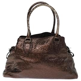 Fendi-FENDI Shoulder Bag Leather Brown Auth bs14722-Brown