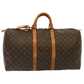 Louis Vuitton-Louis Vuitton Monogram Keepall 55 Boston Bag M41424 LV Auth 75792-Monogram