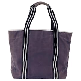 Chanel-CHANEL Sports Line Tote Bag Canvas Purple CC Auth 76725-Purple