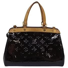 Louis Vuitton-Bolso de mano LOUIS VUITTON Monogram Vernis Brea PM Amarante M91622 LV Auth 75936-Burdeos