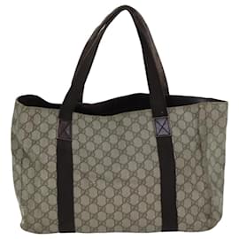Gucci-GUCCI GG Supreme Tote Bag PVC Beige 141624 auth 75986-Beige