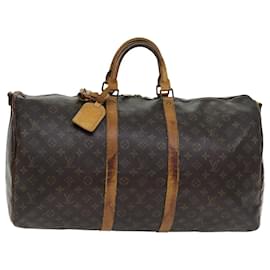 Louis Vuitton-Louis Vuitton Monogram Keepall Bandouliere 50 Bolsa Boston M41416 LV Auth 75919-Monograma