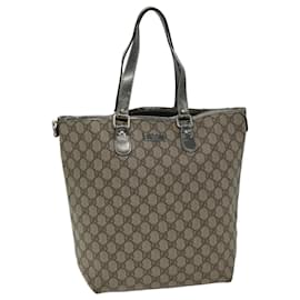 Gucci-GUCCI GG Supreme Tote Bag PVC Beige 189896 auth 76106-Beige