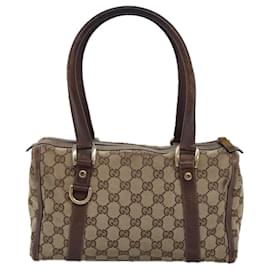 Gucci-GUCCI GG Canvas Hand Bag Beige 130942 auth 76164-Beige
