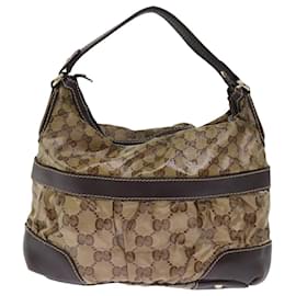 Gucci-GUCCI GG Crystal Shoulder Bag Brown 223965 auth 75987-Brown