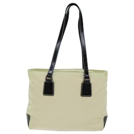 Prada-PRADA Hand Bag Nylon Cream Auth 75644-Cream