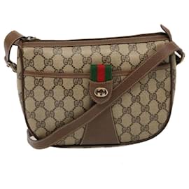 Gucci-GUCCI GG Supreme Web Sherry Line Shoulder Bag PVC Beige 89 02 032 auth 76696-Beige