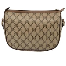 Gucci-GUCCI GG Supreme Web Sherry Line Shoulder Bag PVC Beige 89 02 032 auth 76696-Beige
