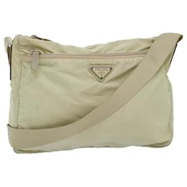 Prada-PRADA Shoulder Bag Nylon Beige Auth 76004-Beige